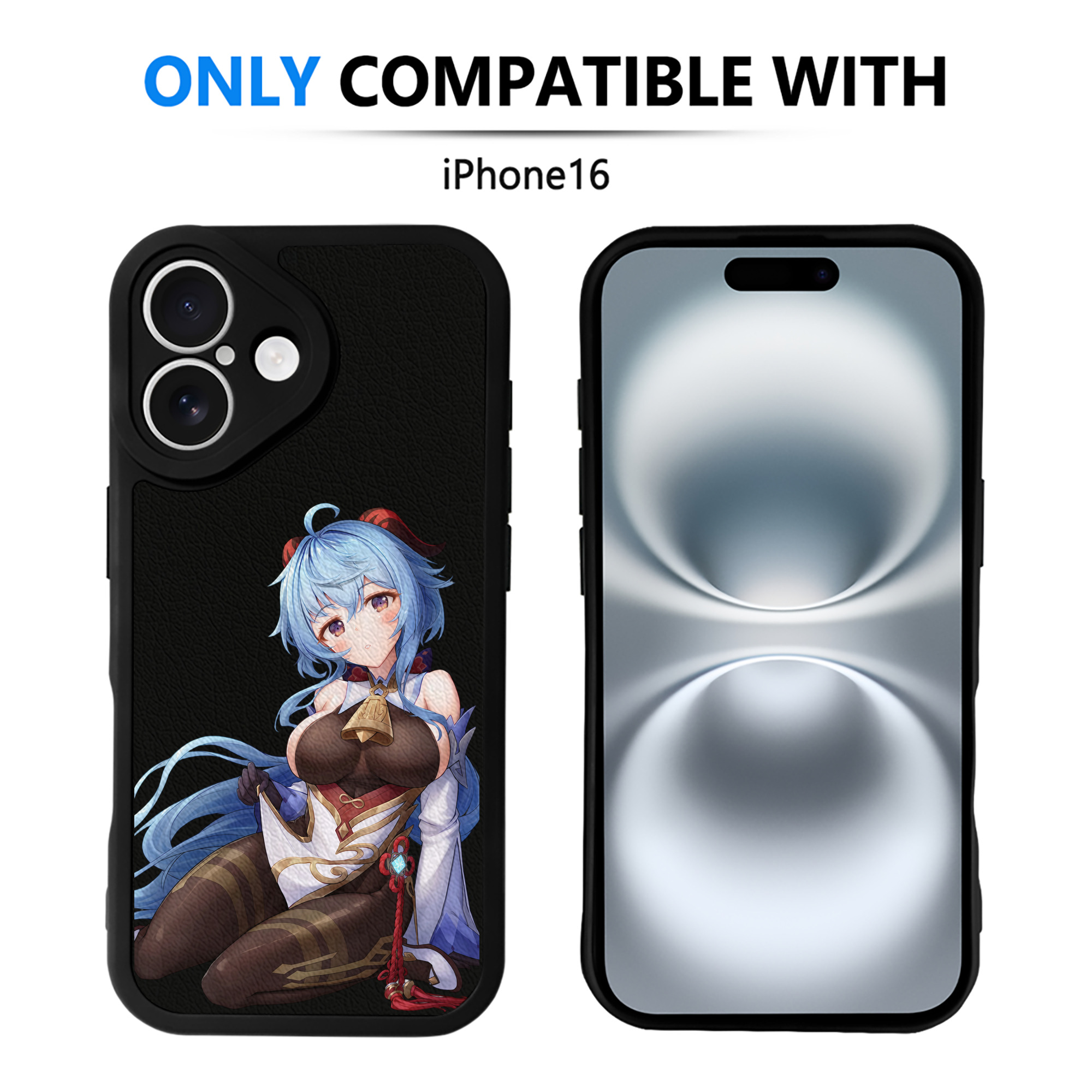 げんし神 甘雨 かんう genshin Ganyu 【iPhone 16シリーズ対応】シリコンスマホケース（レザー調） 材質：シリコン